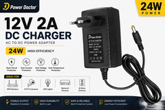 12V 2A DC Charger - AC to DC Power Adapter